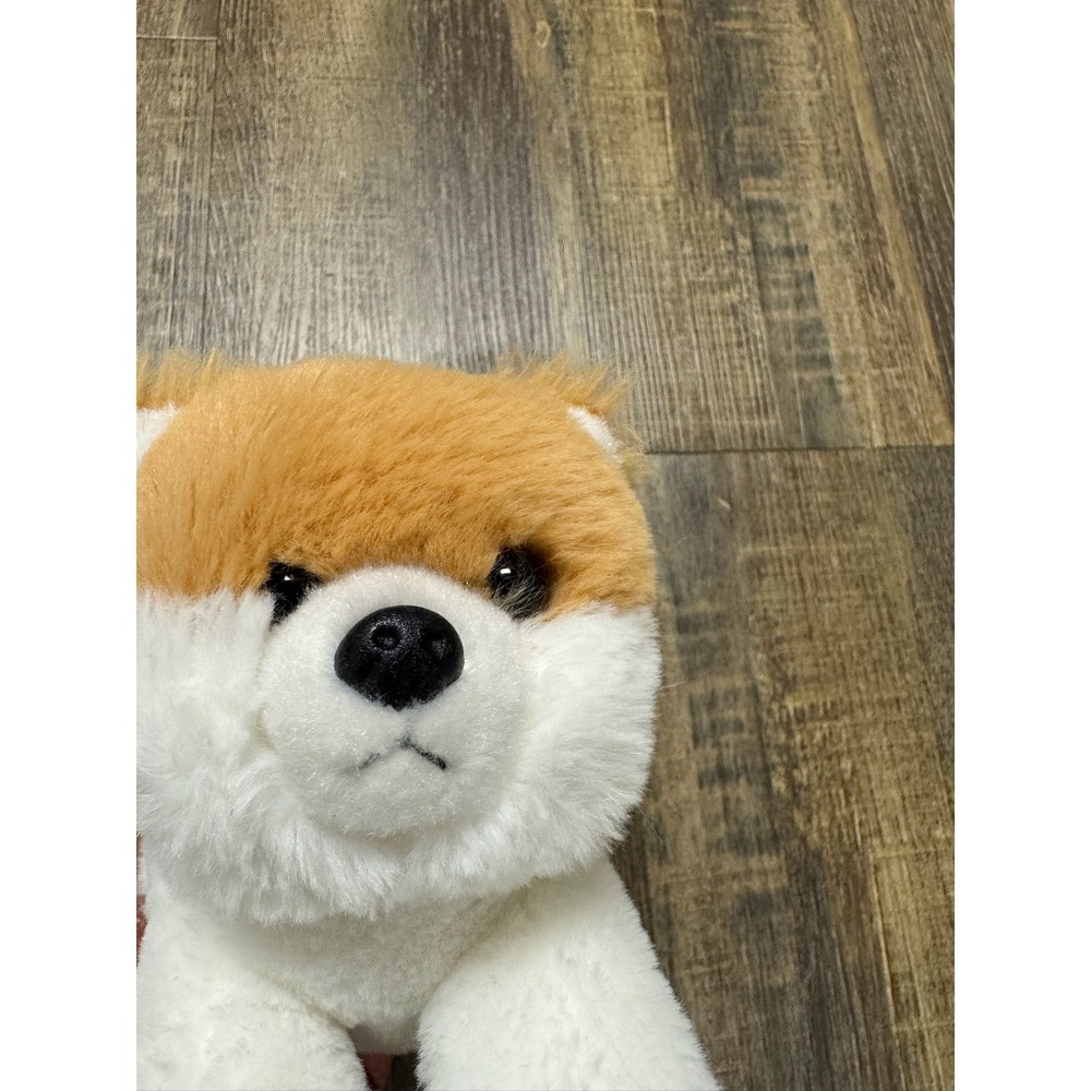 Aurora World‎ White Tan Dog Plush Stuffed Animal Floppy Lying Puppy 8x5 Inch